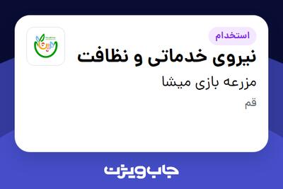 استخدام نیروی خدماتی و نظافت - آقا در مزرعه بازی میشا