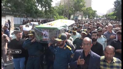 تشییع و خاکسپاری پیکر فرمانده پاسگاه انتظامی گاماسیاب در نهاوند