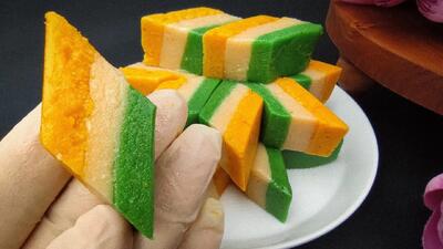 طرز تهیه حلوا پرچمی یا لوز سه رنگ حلوای ابداعی خودم ، فوق العاده خوشمزه توی دهن آب میشه !