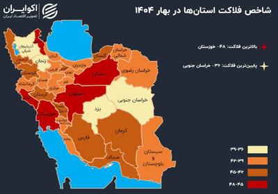 اینفوگرافی/ شاخص فلاکت استان‌ها در سال ۱۴۰۴ | اقتصاد24