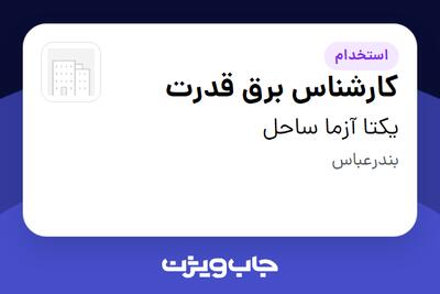 استخدام کارشناس برق قدرت در یکتا آزما ساحل