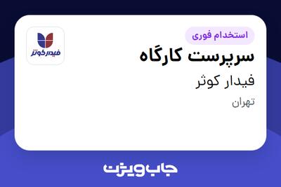 استخدام سرپرست کارگاه - آقا در فیدار کوثر