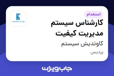استخدام کارشناس سیستم مدیریت کیفیت در کاوندیش سیستم