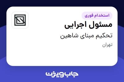 استخدام مسئول اجرایی - آقا در تحکیم مبنای شاهین
