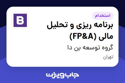 استخدام برنامه ریزی و تحلیل مالی (FP A) در گروه توسعه بن دا