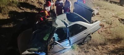 پنج فوتی و مصدوم در حادثه واژگونی پژو ۴۰۵ در محور ارومیه - مهاباد