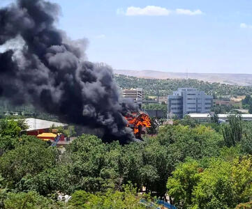 آتش‌سوزی مهیب دستگاه رنجر در شهربازی تبریز