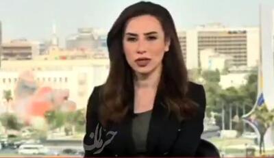 لحظه فرار مجری زن از حملات موشکی اسرائیل