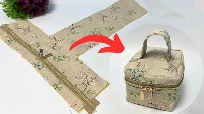 با استفاده از فقط یک تکه پارچه دور ریختنی، به راحتی دو وسیله زیبا دوختم!