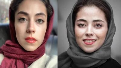 تصویر روز | نیلوفر رجایی‌فر بازیگر با چشمانی بسته و ست مشکی | گلی شی