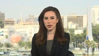 هدف قرار دادن ساختمان ستاد کل ارتش سوریه توسط رژیم صهیونیستی حین پخش زنده