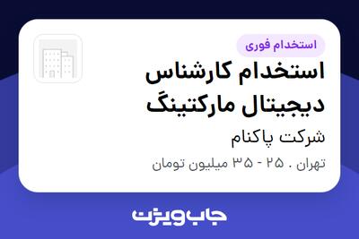 استخدام استخدام کارشناس دیجیتال مارکتینگ - خانم در شرکت پاکنام