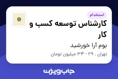 استخدام کارشناس توسعه کسب و کار در بوم آرا خورشید