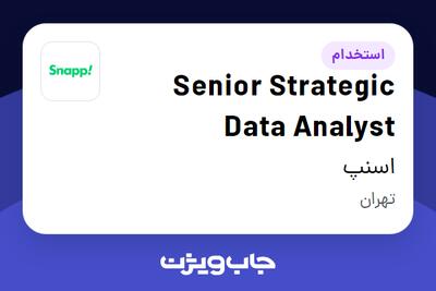 استخدام Senior Strategic Data Analyst در اسنپ