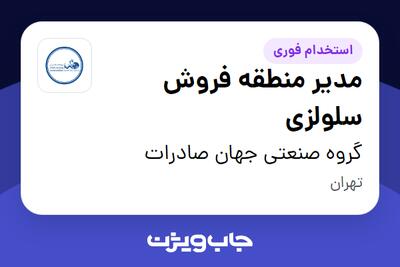 استخدام مدیر منطقه فروش سلولزی در گروه صنعتی جهان صادرات