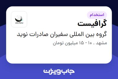 استخدام گرافیست در گروه بین المللی سفیران صادرات نوید