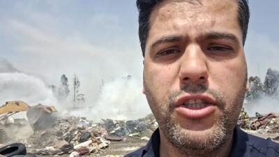 دود شدید غرب تهران مربوط به آتش‌سوزی دپوی زباله است/فیلم