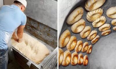 پخت نان سنتی در تنورهای گِلی در شهر سمرقند(+فیلم)