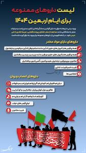 اینفوتابناک | لیست داروهای ممنوعه در عراق برای ایام اربعین