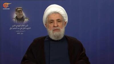 هشدار شیخ نعیم قاسم نسبت به توطئه‌ی آمریکا برای تجزیه لبنان