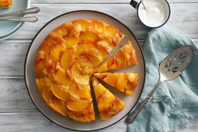 طرز تهیه کیک هلو با ماست(+فیلم)