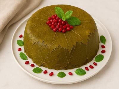 آموزش کیک دلمه برگ مو بدون پیچیدن برگ دلمه
