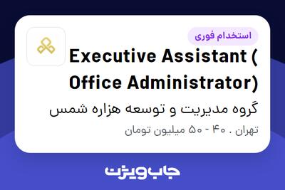 استخدام Executive Assistant ( Office Administrator) در گروه مدیریت و توسعه هزاره شمس