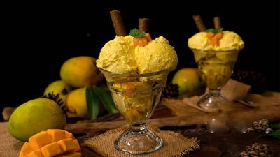 طرز تهیه بستنی انبه خانگی