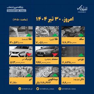 اینفوگرافیک / امروز ۳۰ تیر قیمت‌ها چقدر است؟
