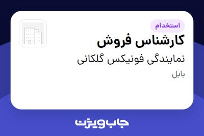 استخدام کارشناس فروش در نمایندگی فونیکس گلکانی