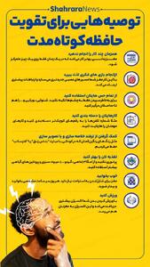 اینفوگرافی| توصیه‌هایی برای تقویت حافظه کوتاه مدت