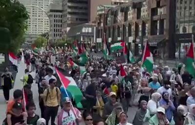 تظاهرات حمایت از فلسطین در شهر مونترال کانادا
