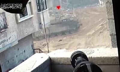 انهدام نفربر اسرائیلی با موشک یاسین ۱۰۵ قسام