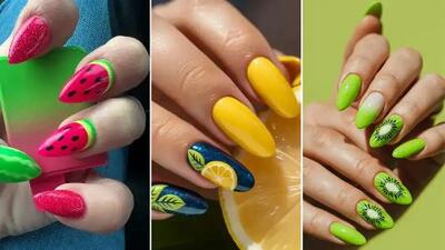 مدل‌ های شاد و رنگارنگ طراحی ناخن با تم میوه‌ های تابستانی