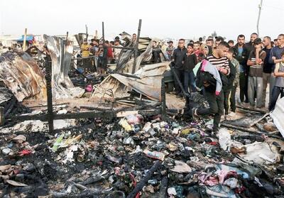 حمله صهیونیست‌ها به چادرهای آوارگان فلسطینی در غزه - تسنیم