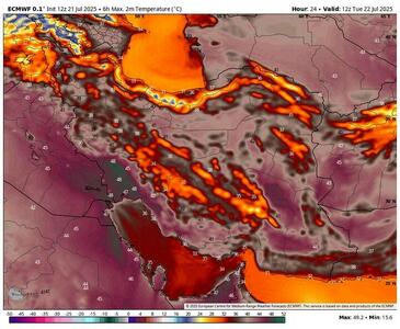 دمادر این استان به 52 درجه رسید/ تداوم گرمای ۴۰ درجه‌ای در بیشتر نقاط کشور