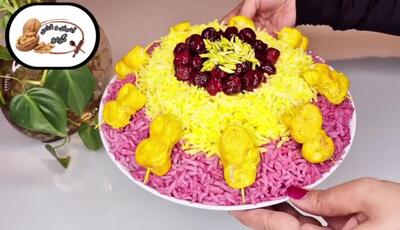 طرز تهیه آلبالو پلو با مرغ مجلسی با تمام نکات