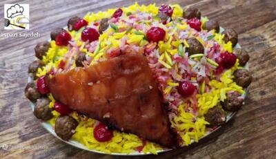طرز تهیه آلبالو پلو/آلبالو پلو با گوشت قلقلی مجلسی و خوشمزه با تمام نکات