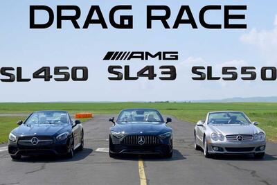 درگ مرسدس SL43 چهار سیلندر با مدل‌های V6 و V8 نسل‌های قبل - پدال