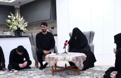 روضه‌خوانی پسر شهید باقری، فرمانده موشکی ایران در سوگ پدر