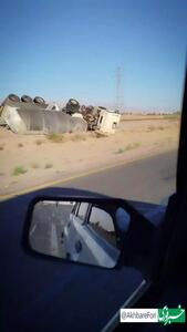 چپ کردن یک تریلی در جاده مشهد!