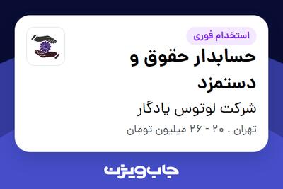 استخدام حسابدار حقوق و دستمزد در شرکت لوتوس یادگار