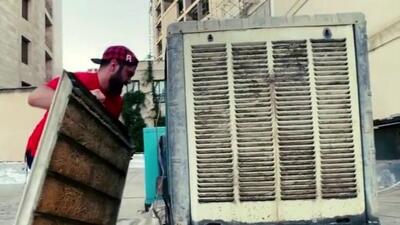 خلاقیت خنده دار جوان ایرانی برای راه اندازی کولر به کمک موتور هوندا در زمان قطعی برق حماسه آفرید/ هنر نزد ایرانیان است و بس
