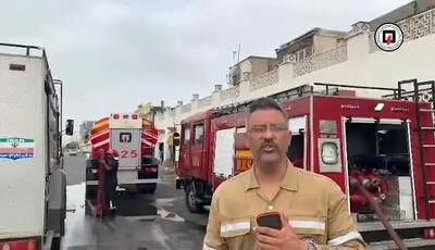 ببینید| آتش‌سوزی بامدادی در بازار  بندرعباس مهار شد