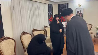 حضور یادگار امام در منزل سپهبد شهید حسین سلامی + فیلم