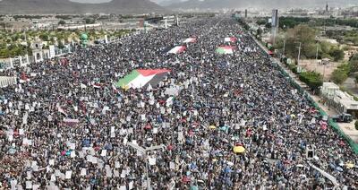 راهپیمایی میلیونی بی‌سابقه یمنی‌ها در حمایت از فلسطین +عکس