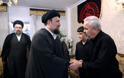 دیدار سید حسن خمینی با خانواده شهید باقری