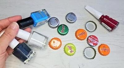 خلاقیت با درب بطری و لاک ناخن / با این درب های بطری و لاک ناخن شگفتی خلق کنید!