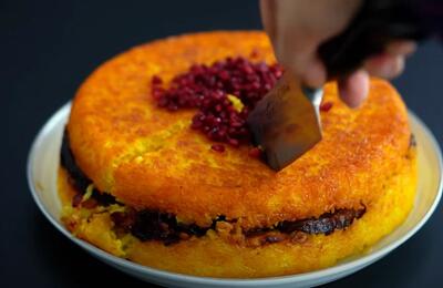 نحوه تهیه تهچین مرغو بادمجون اصیل تهرانی / تهچین مرغ و بادمجون خوشمزه