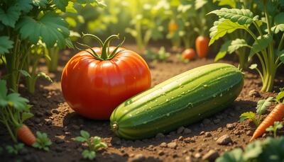 گفتگوی خیالی خیار و گوجه در باغ سبزی